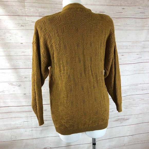 Vintage JP collection Womens XL Plus 18/20 Cardigan Gold Long Sleeve Sweater - Picture 4 of 7